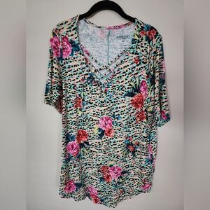 Torrid Multicolor Crisscross V-Neck Top